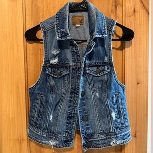 American Eagle Outfitters Blue Denim Vest
